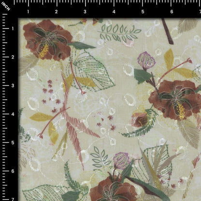Garden Sketch Floral Cotton Fabric - Kapaas