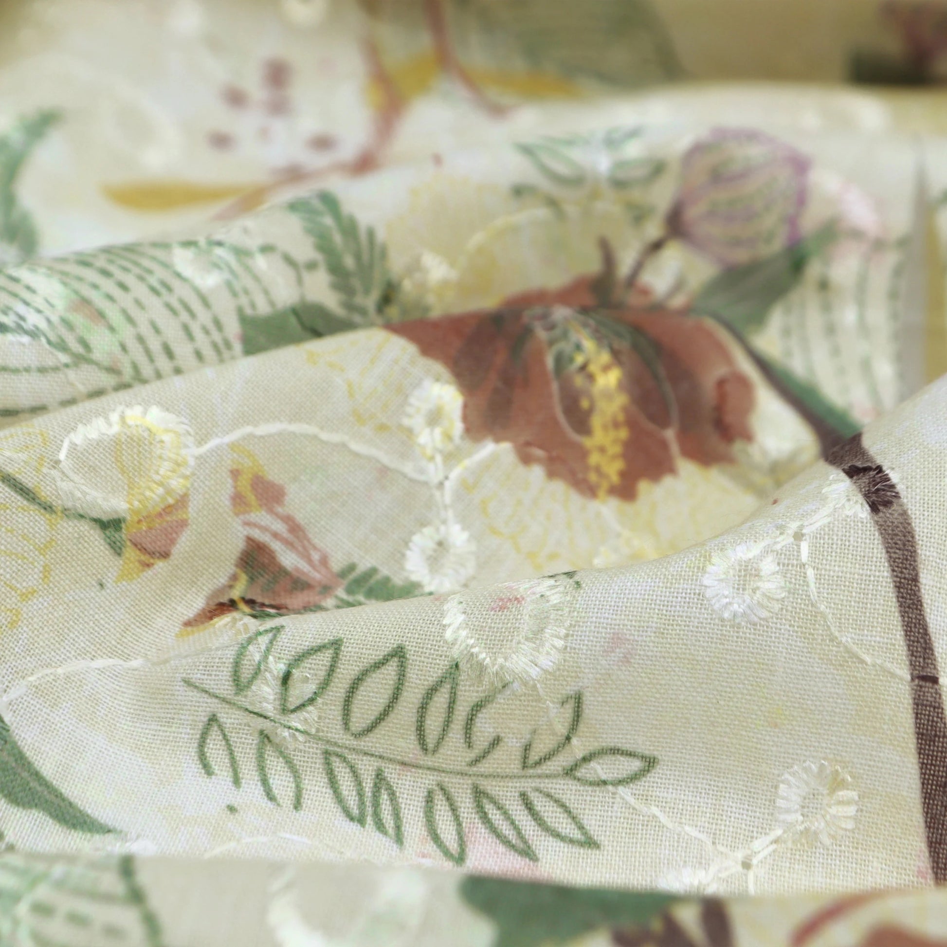 Garden Sketch Floral Cotton Fabric - Kapaas
