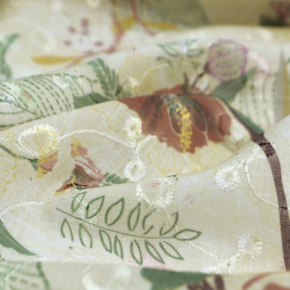 Garden Sketch Floral Cotton Fabric - Kapaas