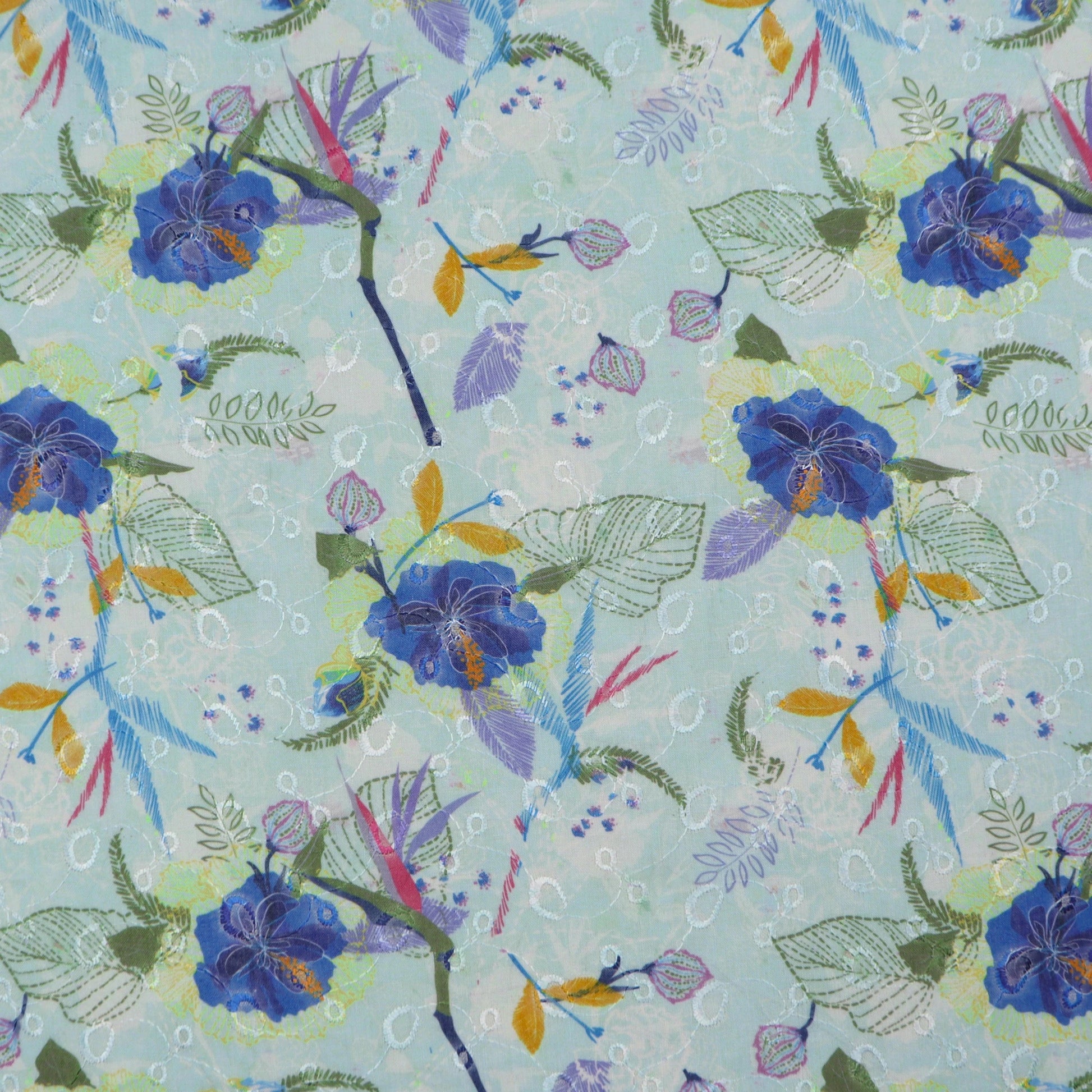 Garden Sketch Floral Cotton Fabric - Kapaas