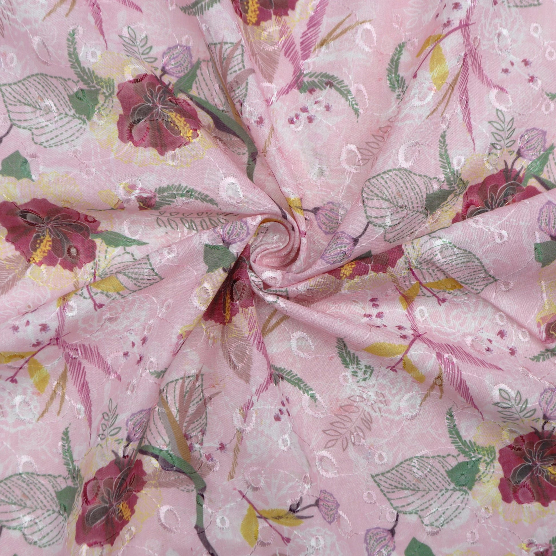 Garden Sketch Floral Cotton Fabric - Kapaas