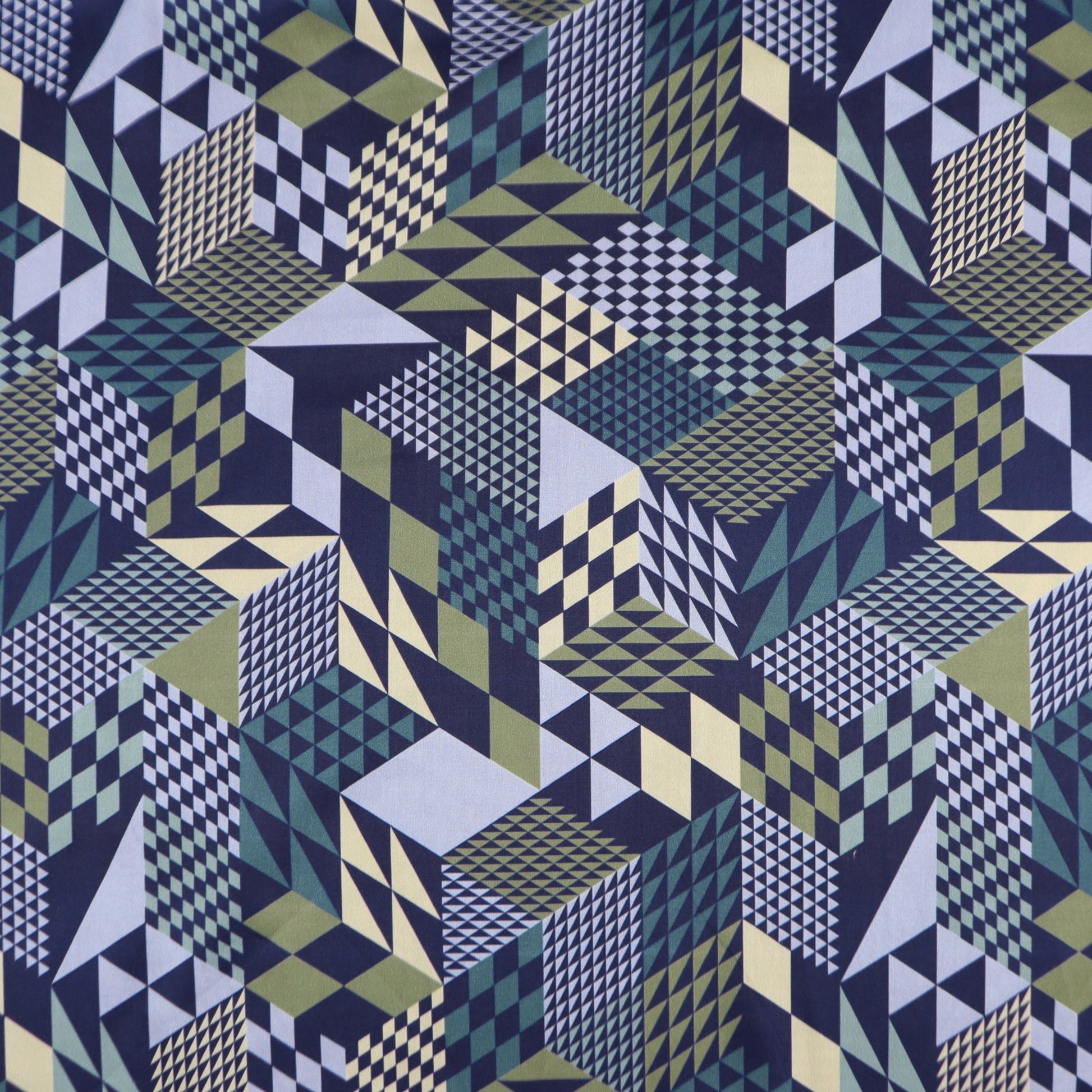 Geometric Illusion Satin Fabric - Kapaas