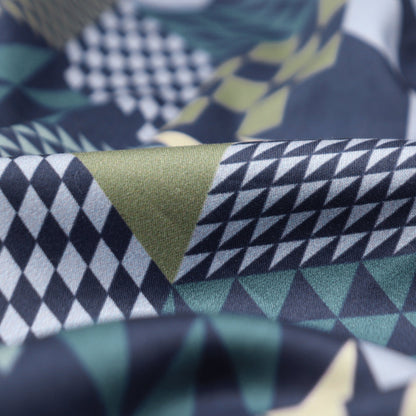 Geometric Illusion Satin Fabric - Kapaas