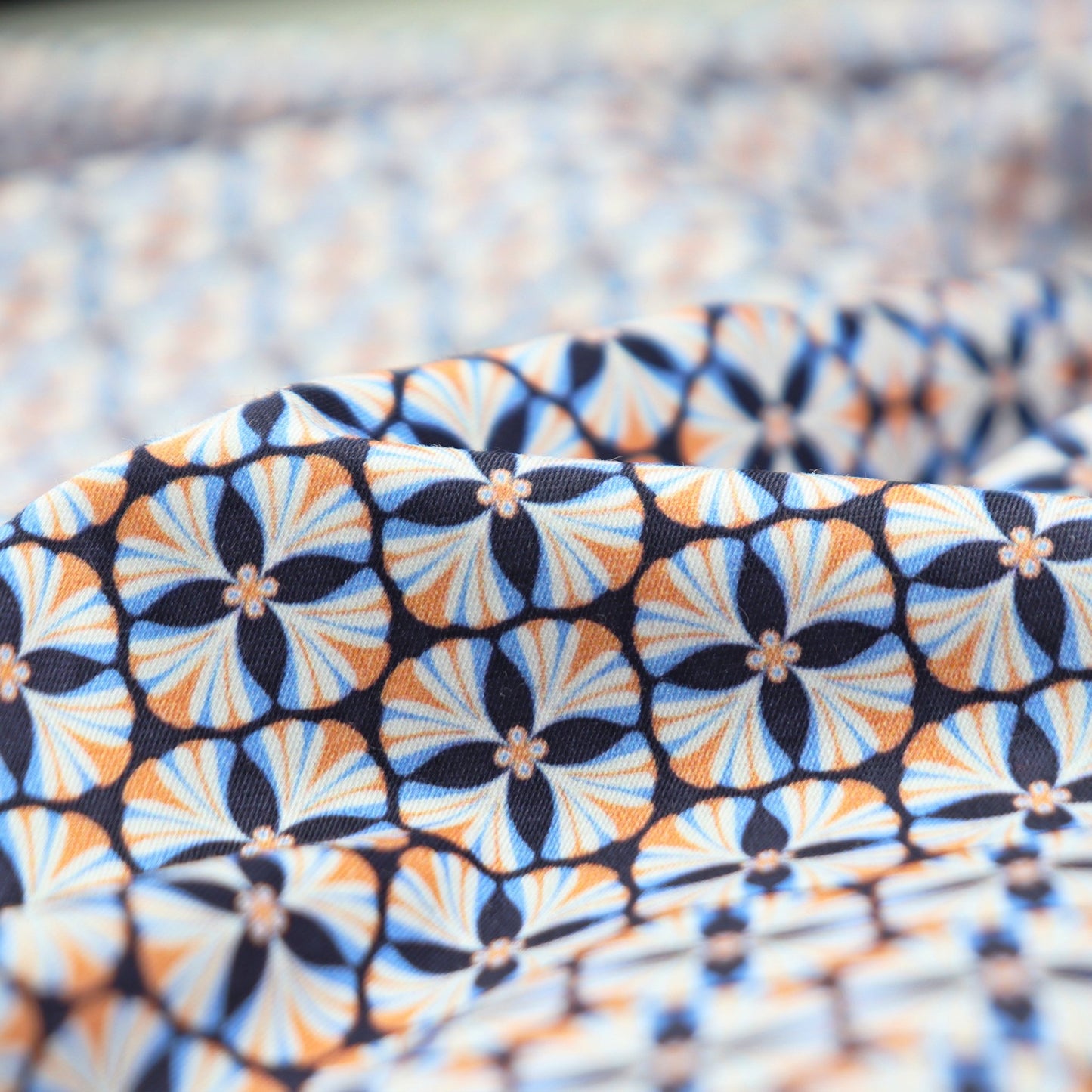 Geometric Lattice Satin Fabric - Kapaas