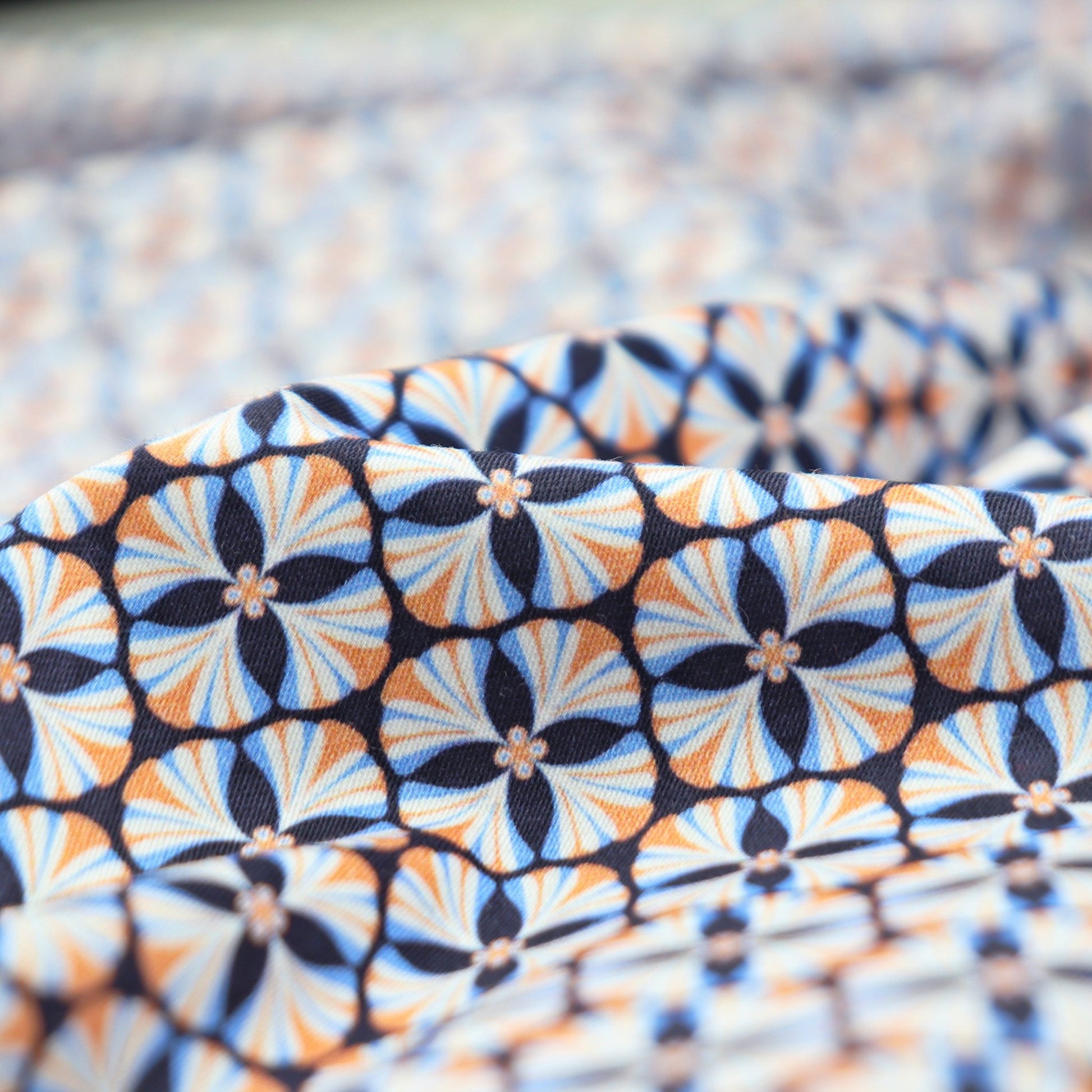 Geometric Lattice Satin Fabric - Kapaas