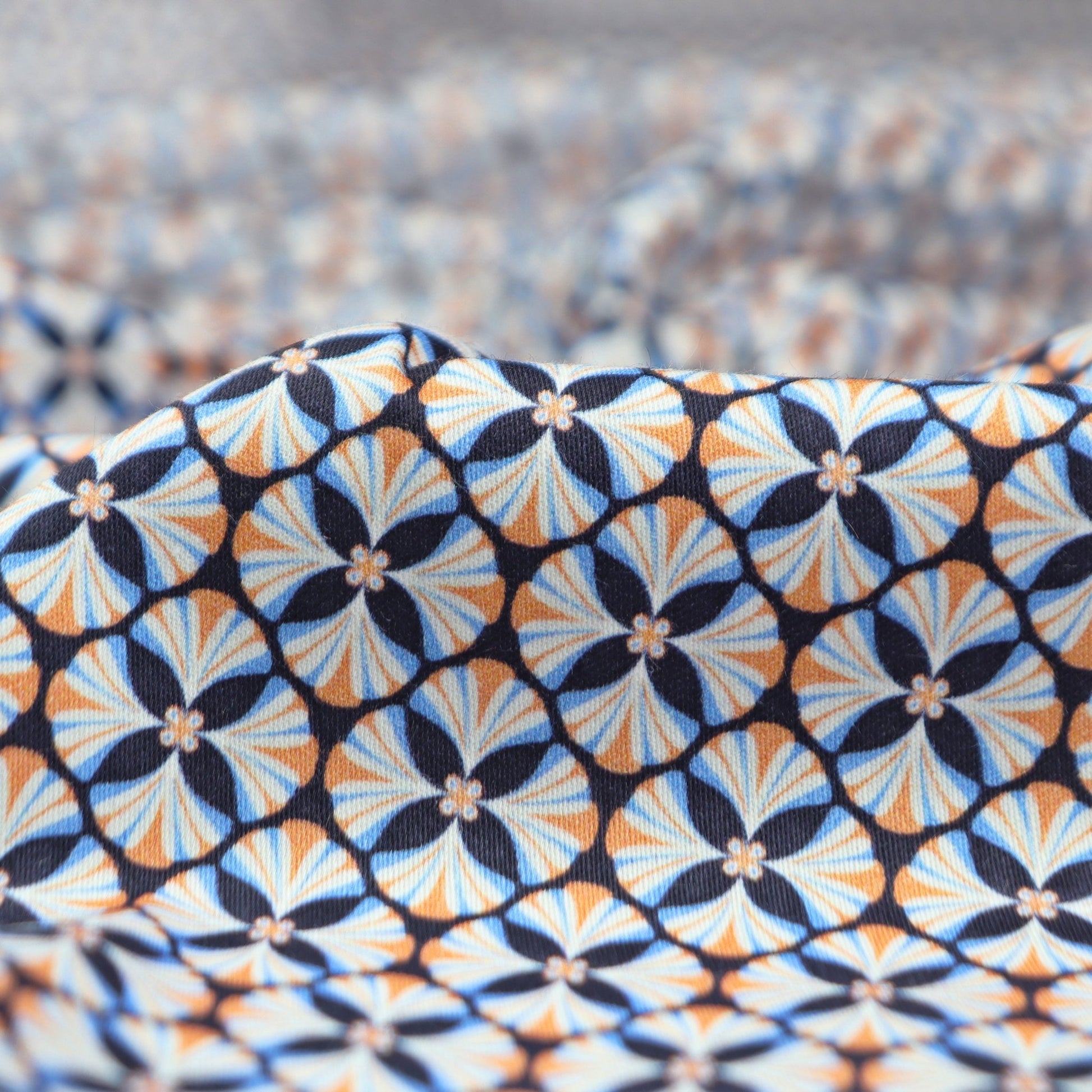 Geometric Lattice Satin Fabric - Kapaas