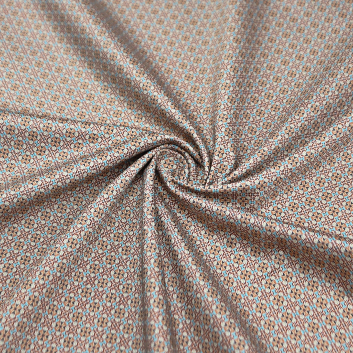 Heritage Tile Geo Satin Fabric - Kapaas