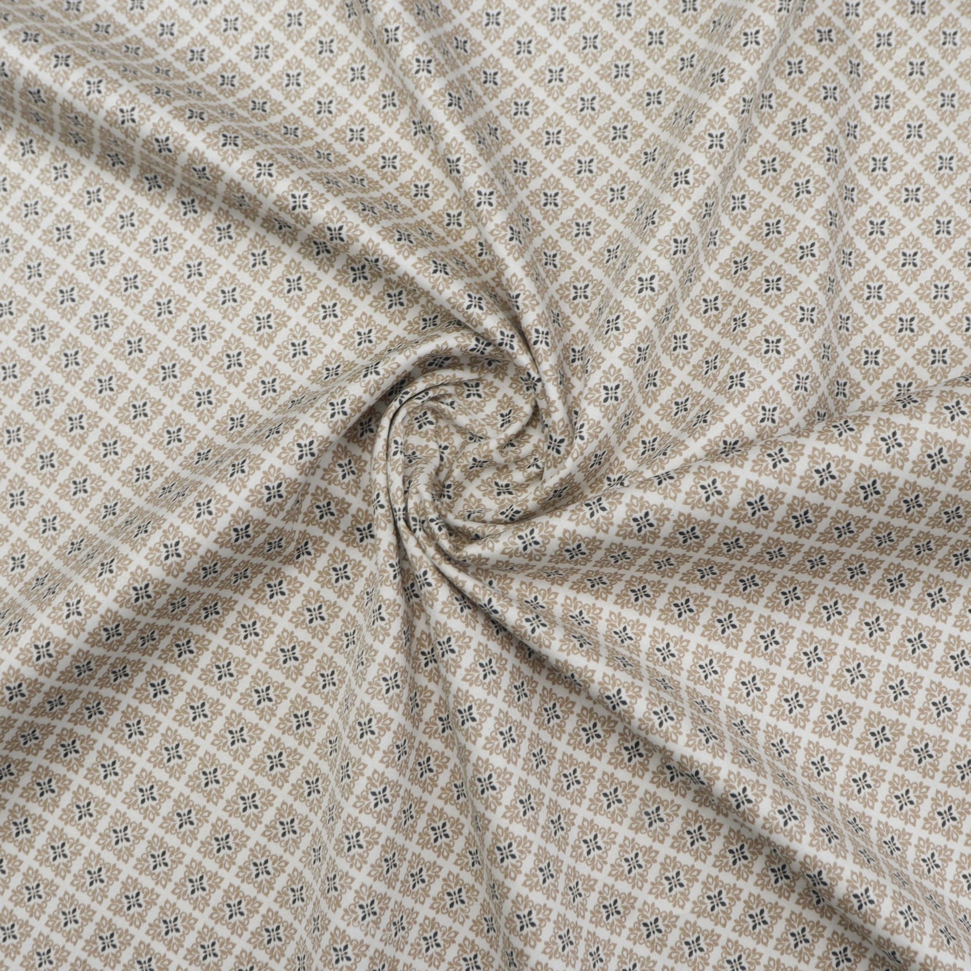 Heritage Tile Motif Satin Fabric - Kapaas