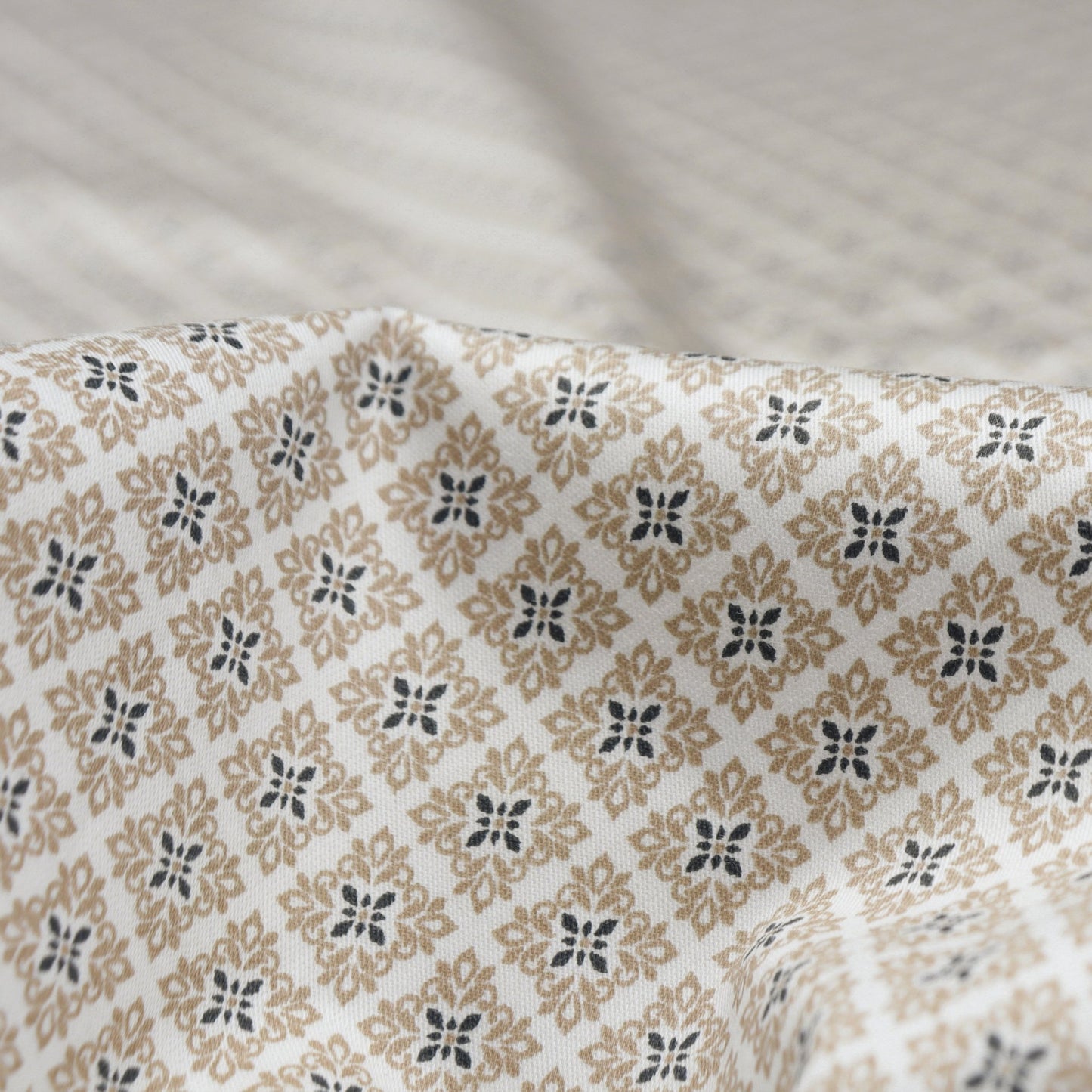 Heritage Tile Motif Satin Fabric - Kapaas