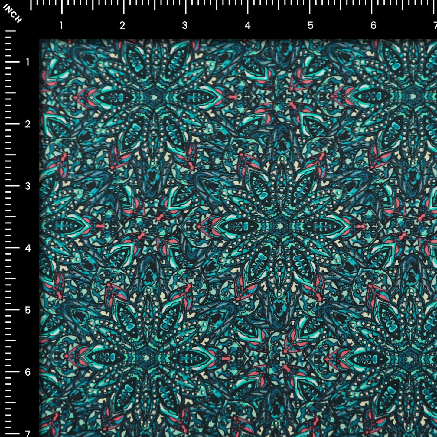 Intricate Kaleidoscopic Motif Satin Fabric - Kapaas