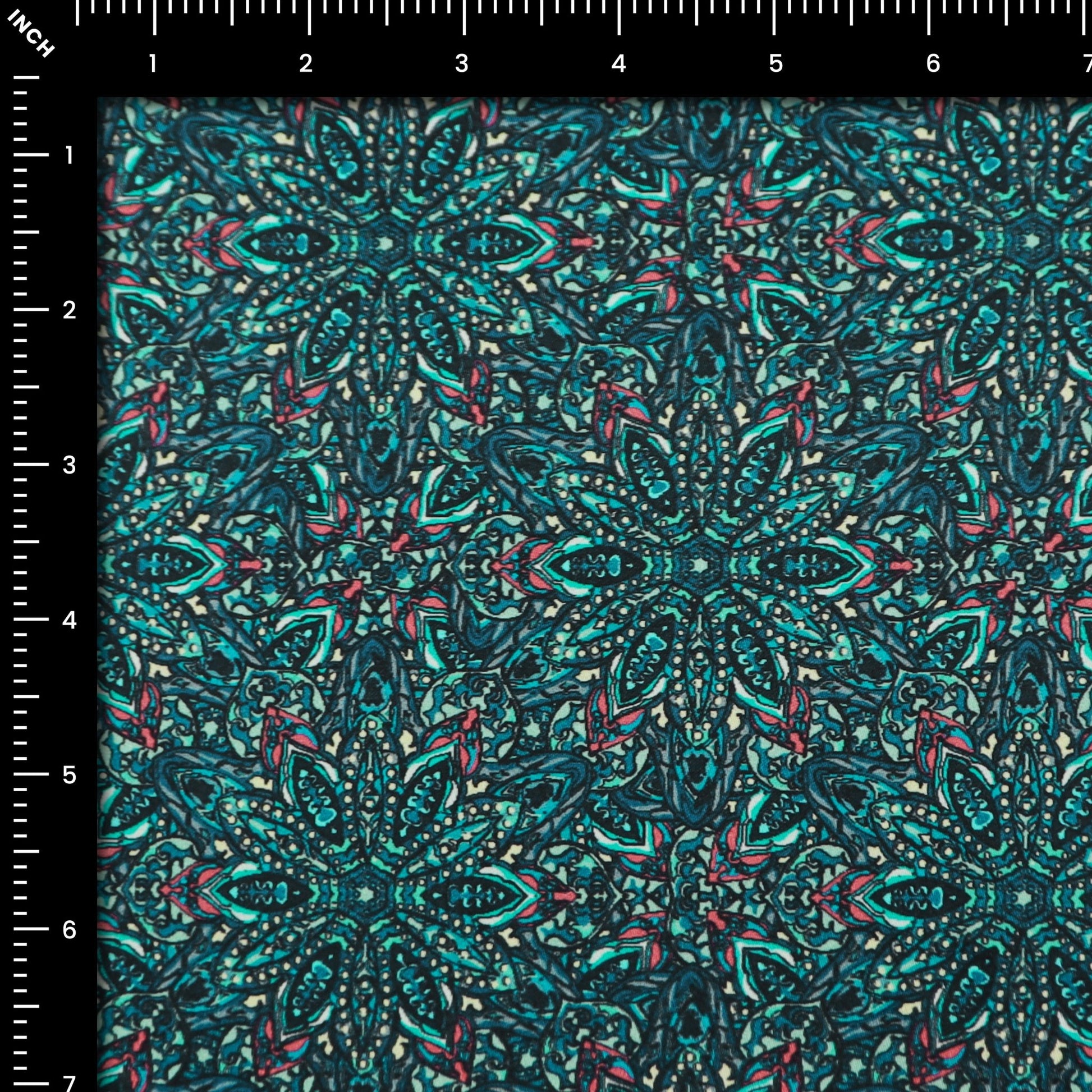 Intricate Kaleidoscopic Motif Satin Fabric - Kapaas