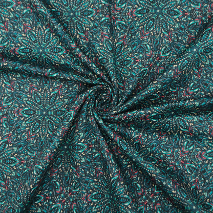 Intricate Kaleidoscopic Motif Satin Fabric - Kapaas