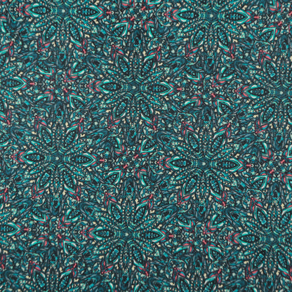 Intricate Kaleidoscopic Motif Satin Fabric - Kapaas