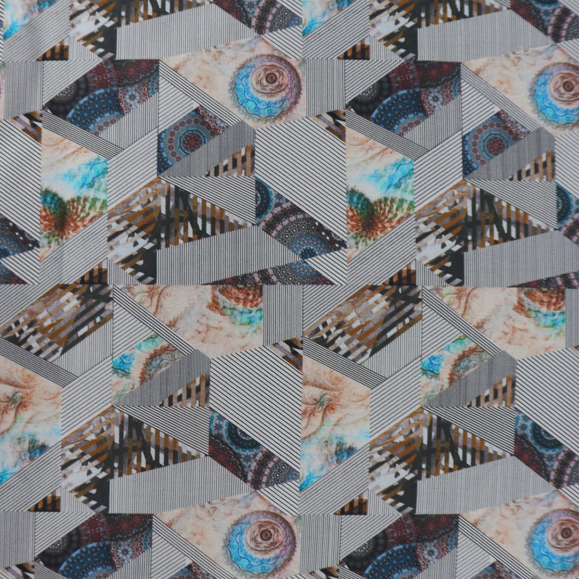 Kaleido Prism Satin Fabric - Kapaas