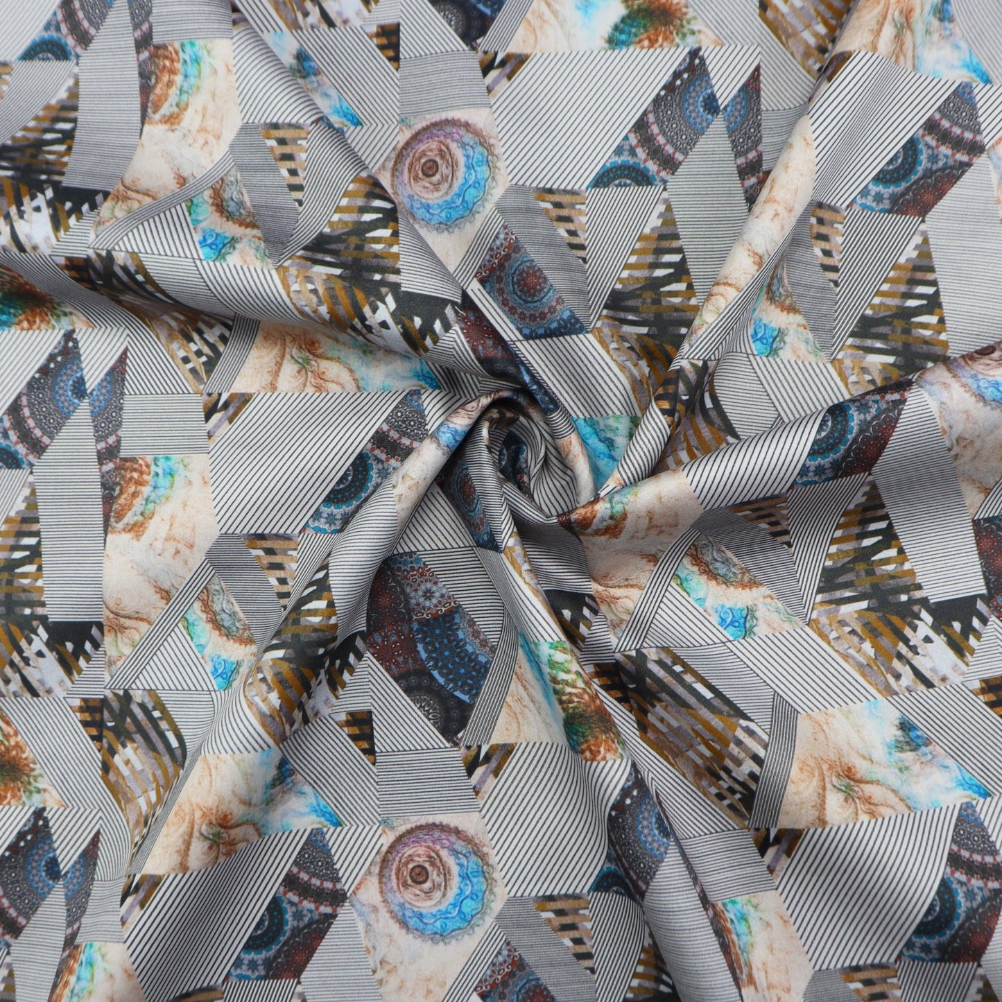 Kaleido Prism Satin Fabric - Kapaas