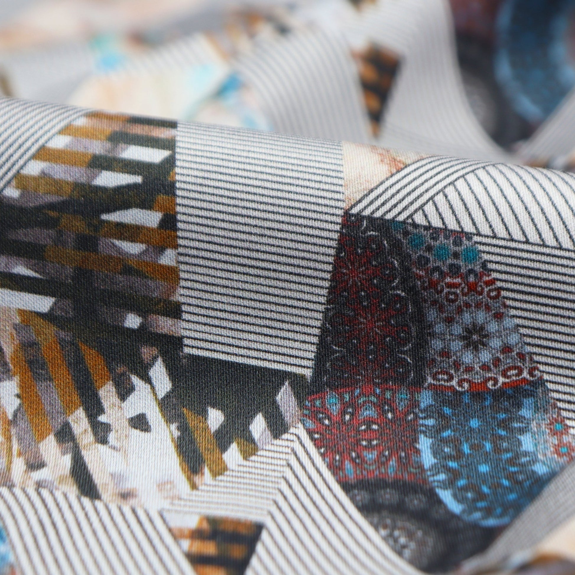 Kaleido Prism Satin Fabric - Kapaas