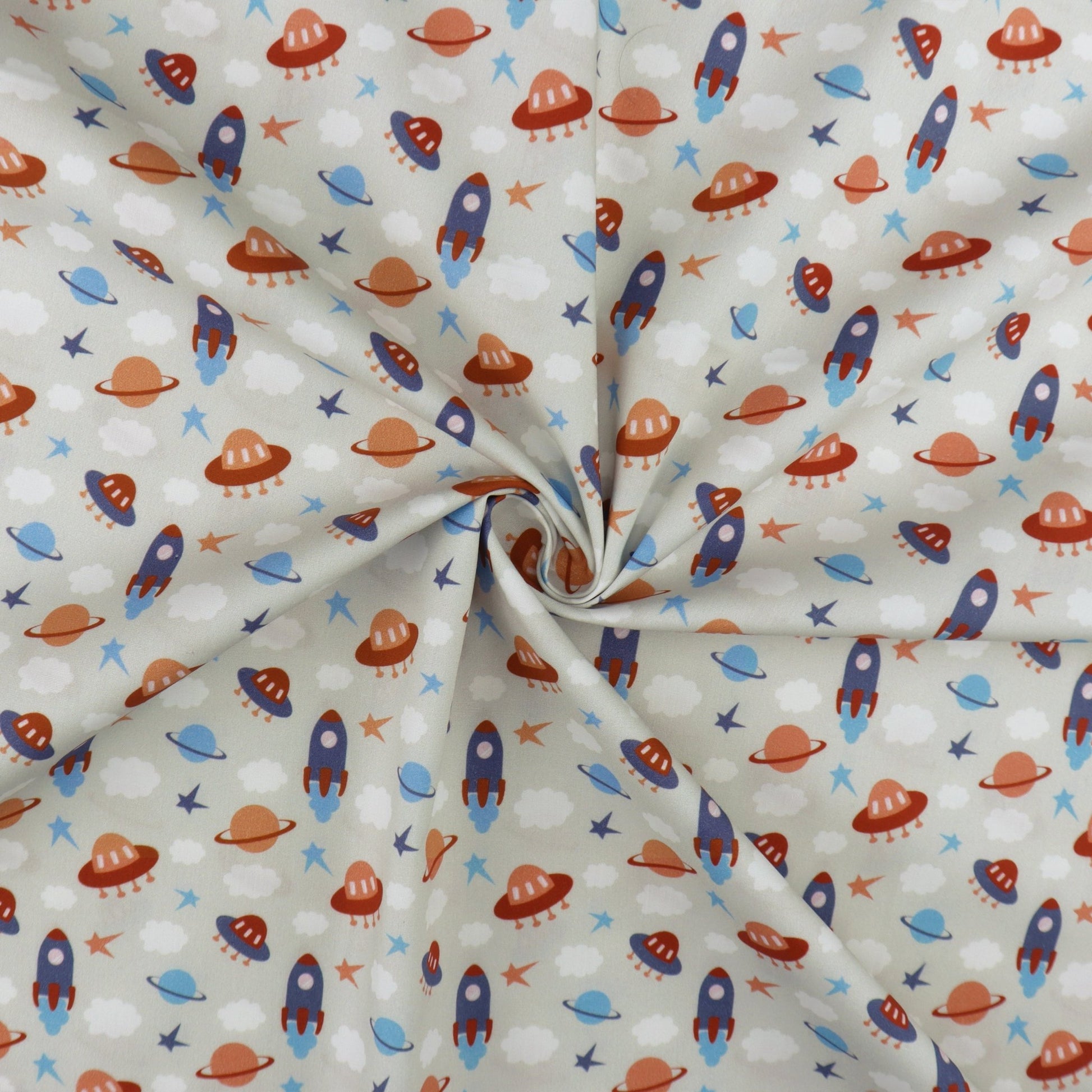 Little Explorer Space Print Poplin Fabric - Kapaas