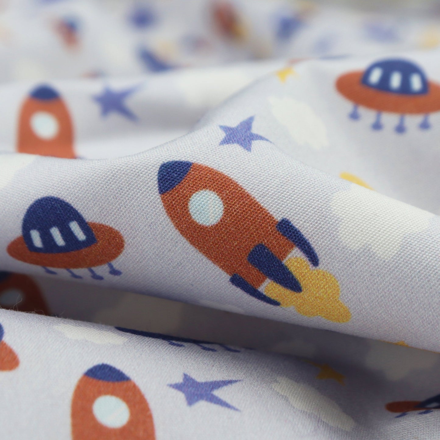 Little Explorer Space Print Poplin Fabric - Kapaas