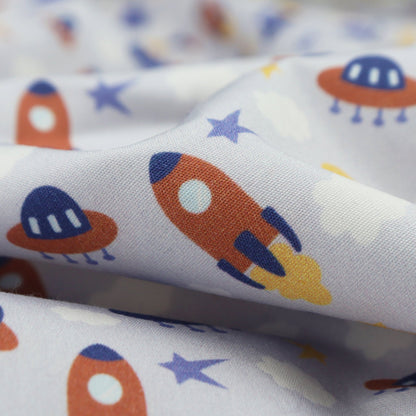 Little Explorer Space Print Poplin Fabric - Kapaas