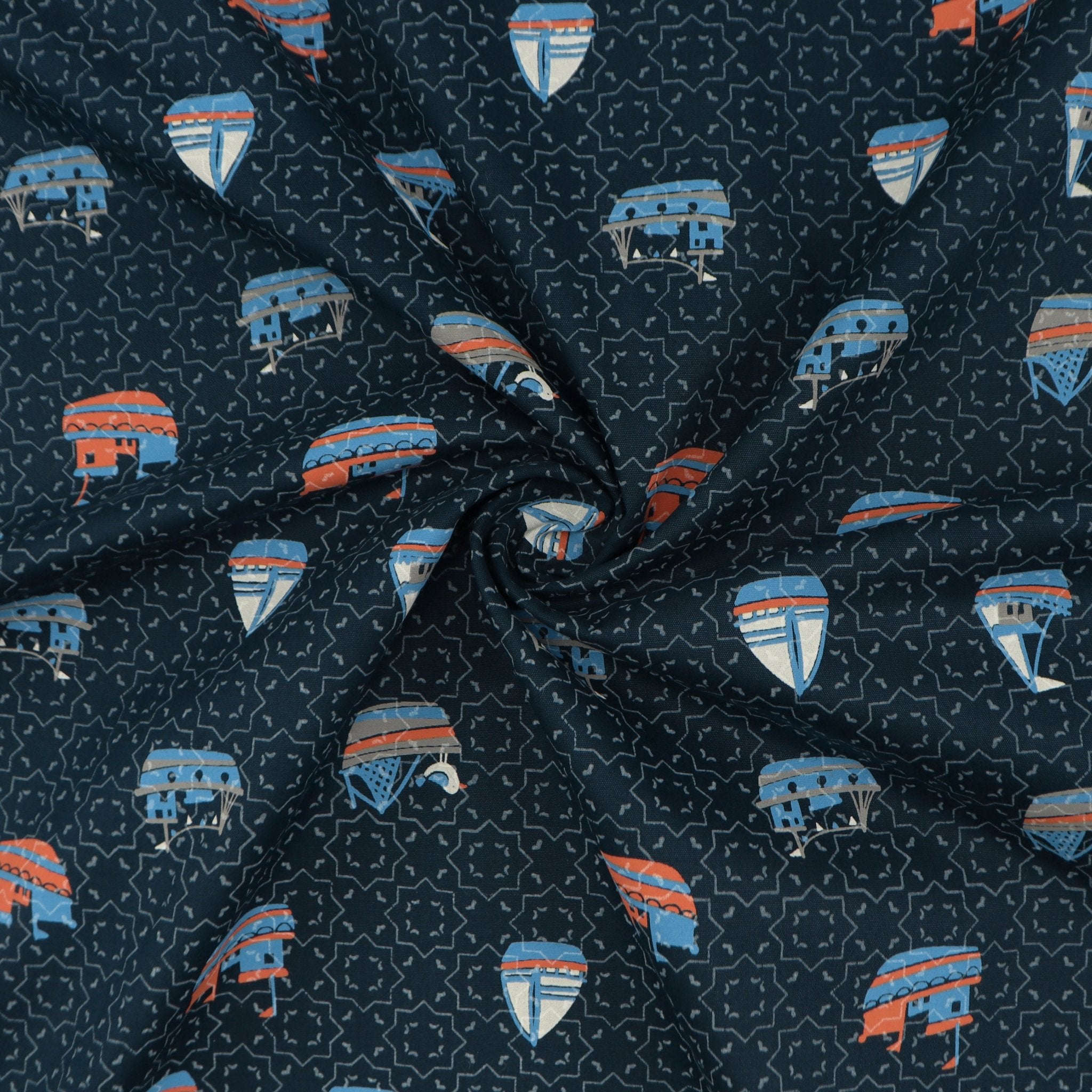 Nautical Voyage Printed Poplin Fabric