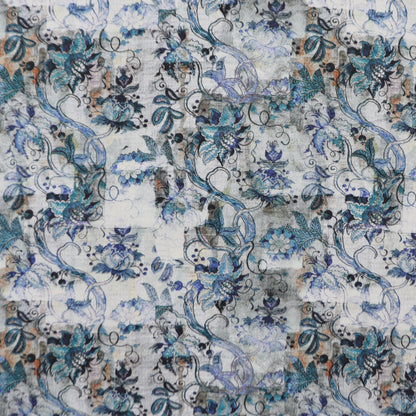 Ornamental Botanical Satin Fabric - Kapaas