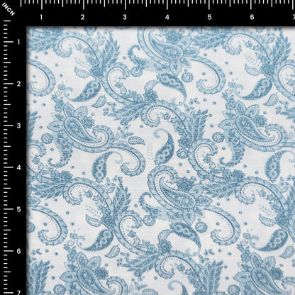 Ornate Paisley Linen Fabric - Kapaas