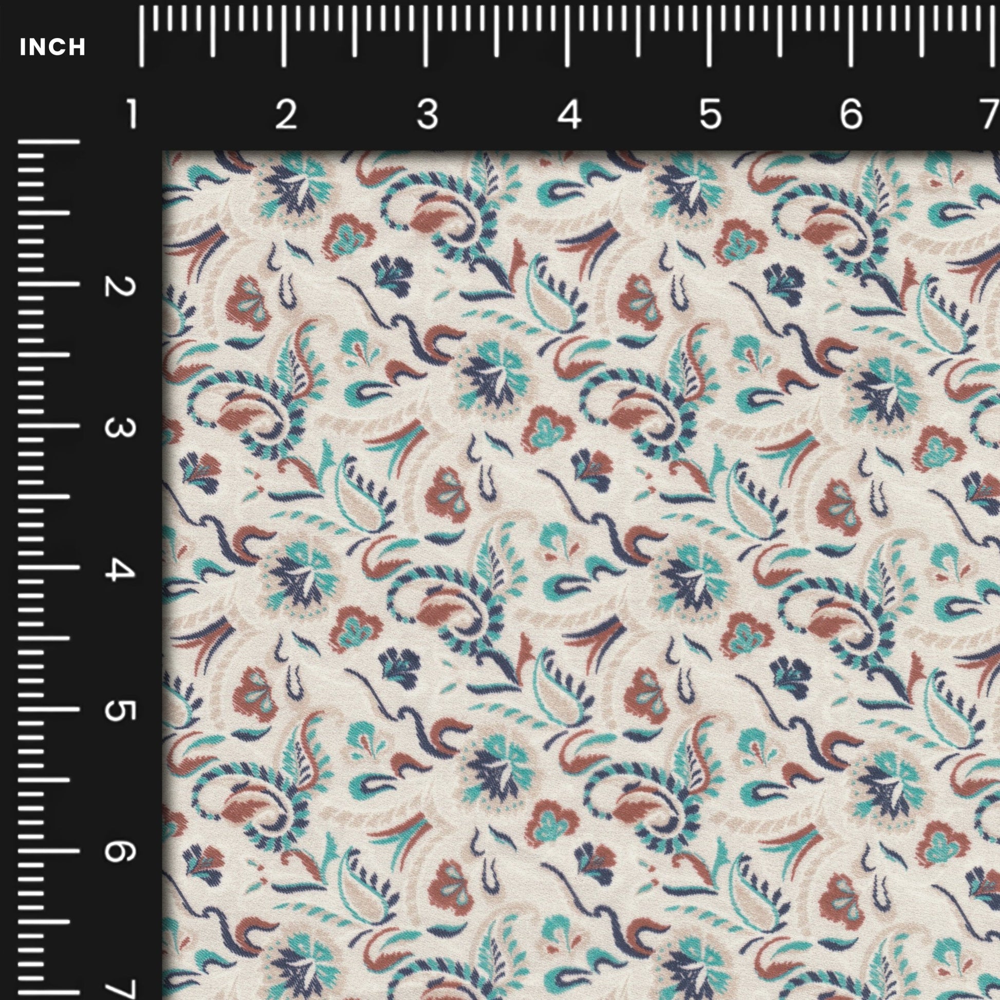 Paisley Garden Satin Fabric - Kapaas