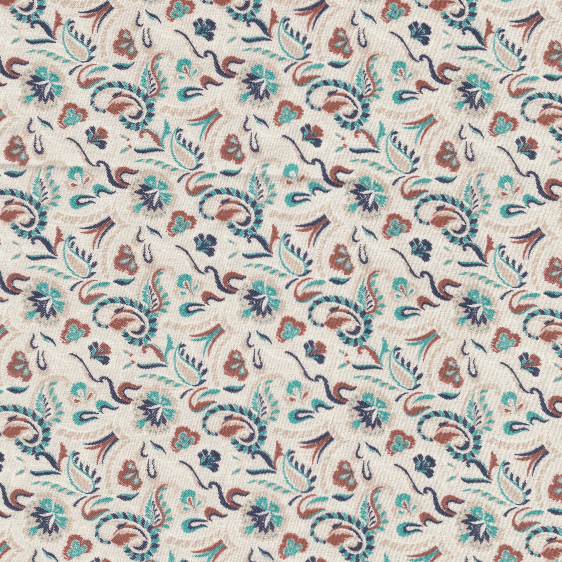Paisley Garden Satin Fabric - Kapaas
