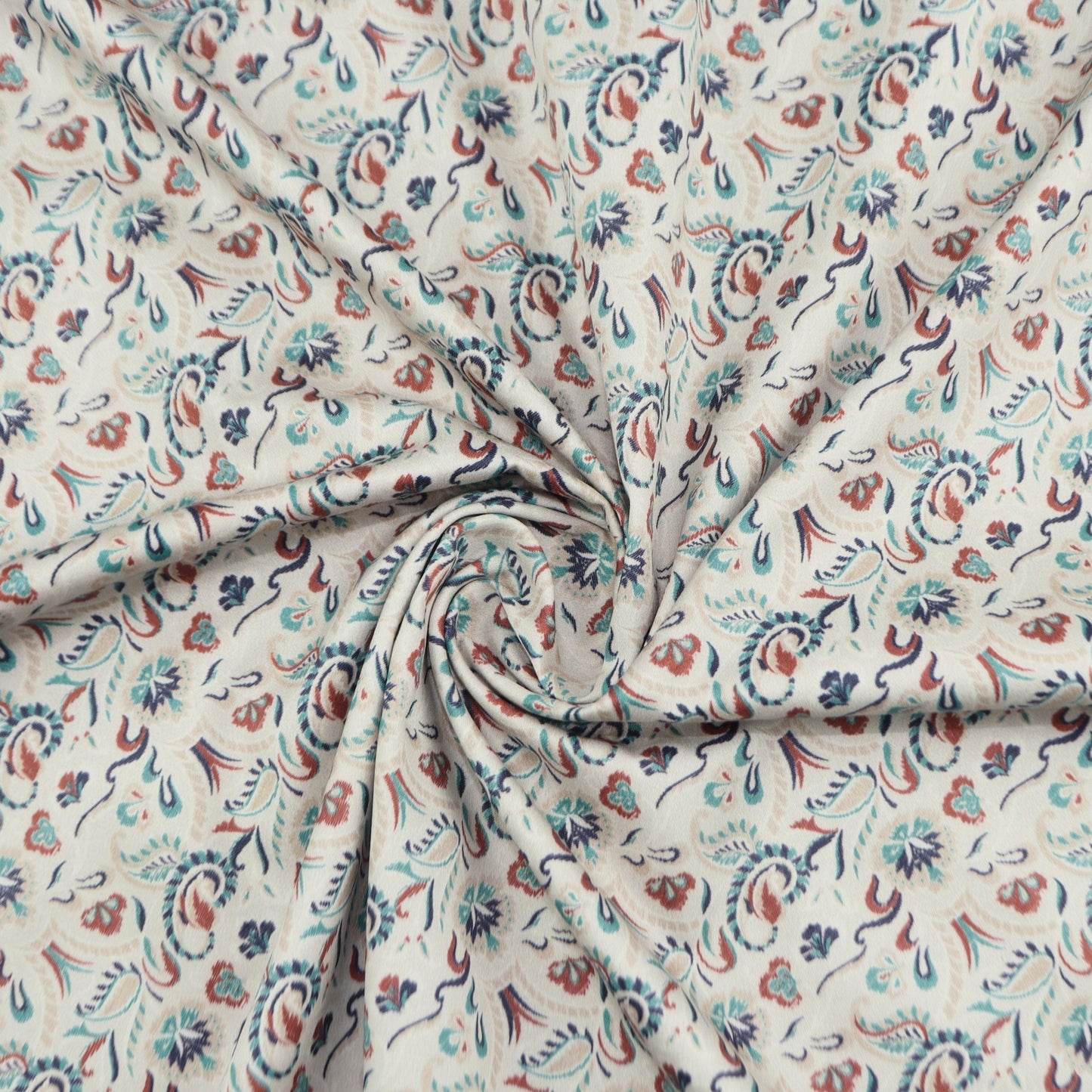Paisley Garden Satin Fabric - Kapaas