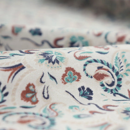 Paisley Garden Satin Fabric - Kapaas