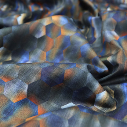 Prism Hexagon Satin Fabric - Kapaas