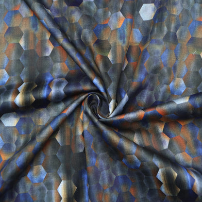 Prism Hexagon Satin Fabric - Kapaas