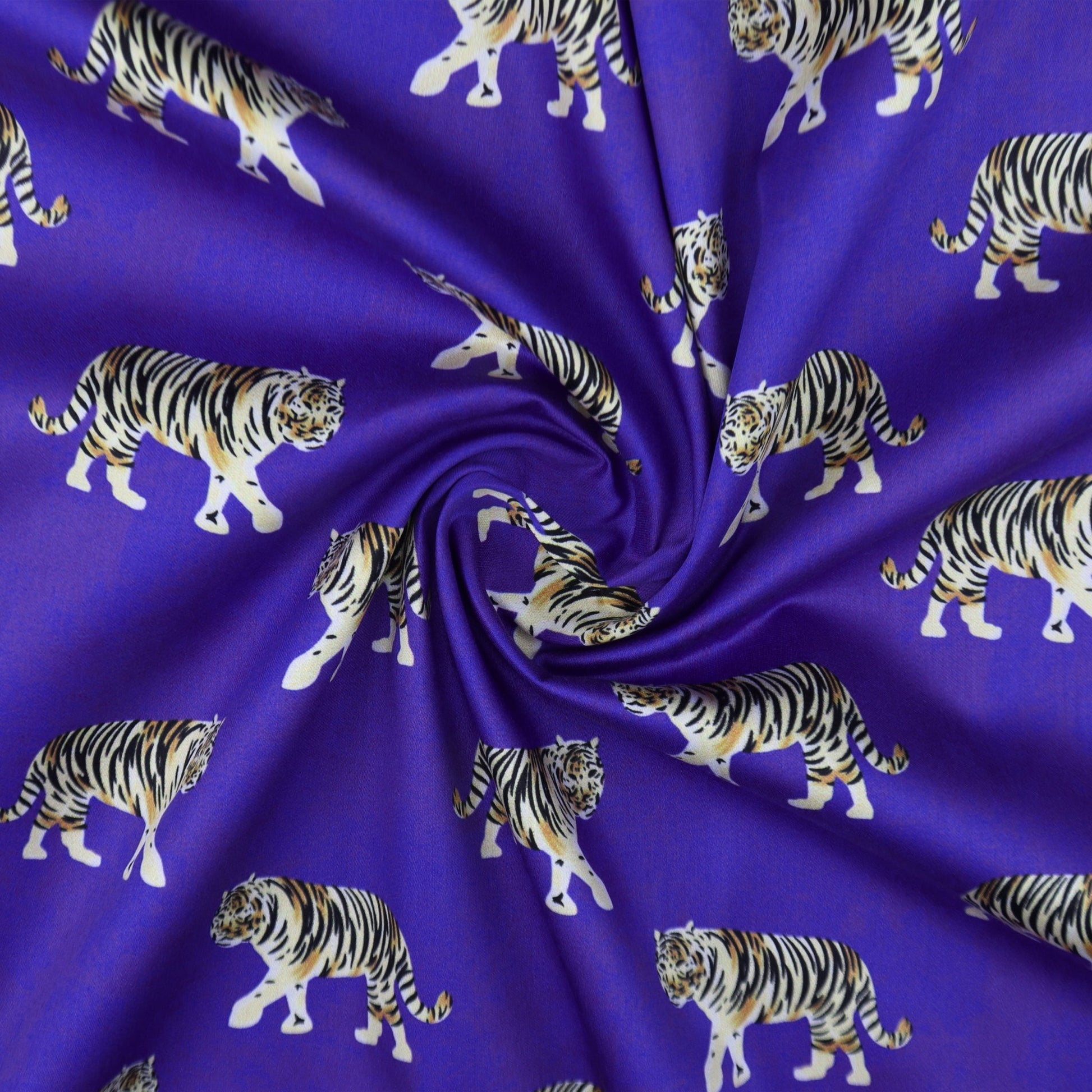 Regal Tiger Satin Fabric - Kapaas