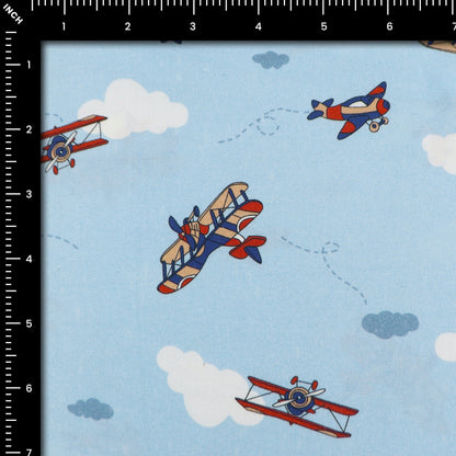 Sky Patrol Poplin Fabric - Kapaas