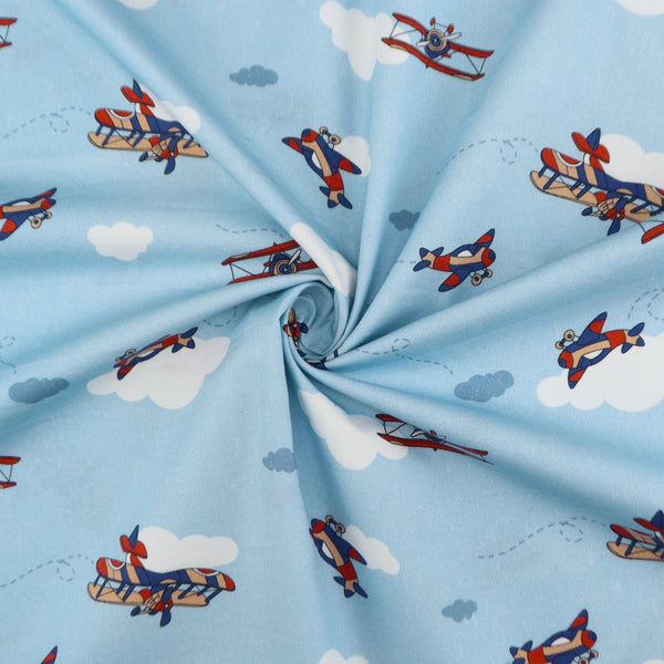 Sky Patrol Printed Poplin Fabric