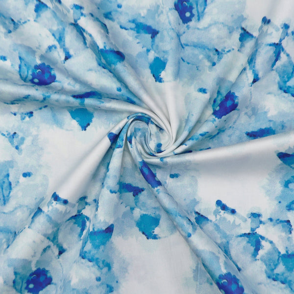 Soft Floral Waterwash Satin Fabric