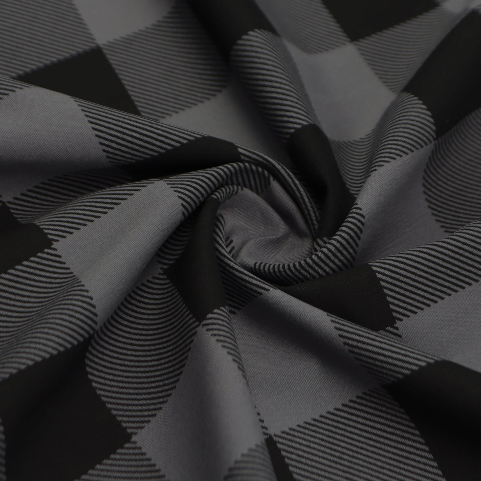 Structured Block Check Poplin Fabric - Kapaas