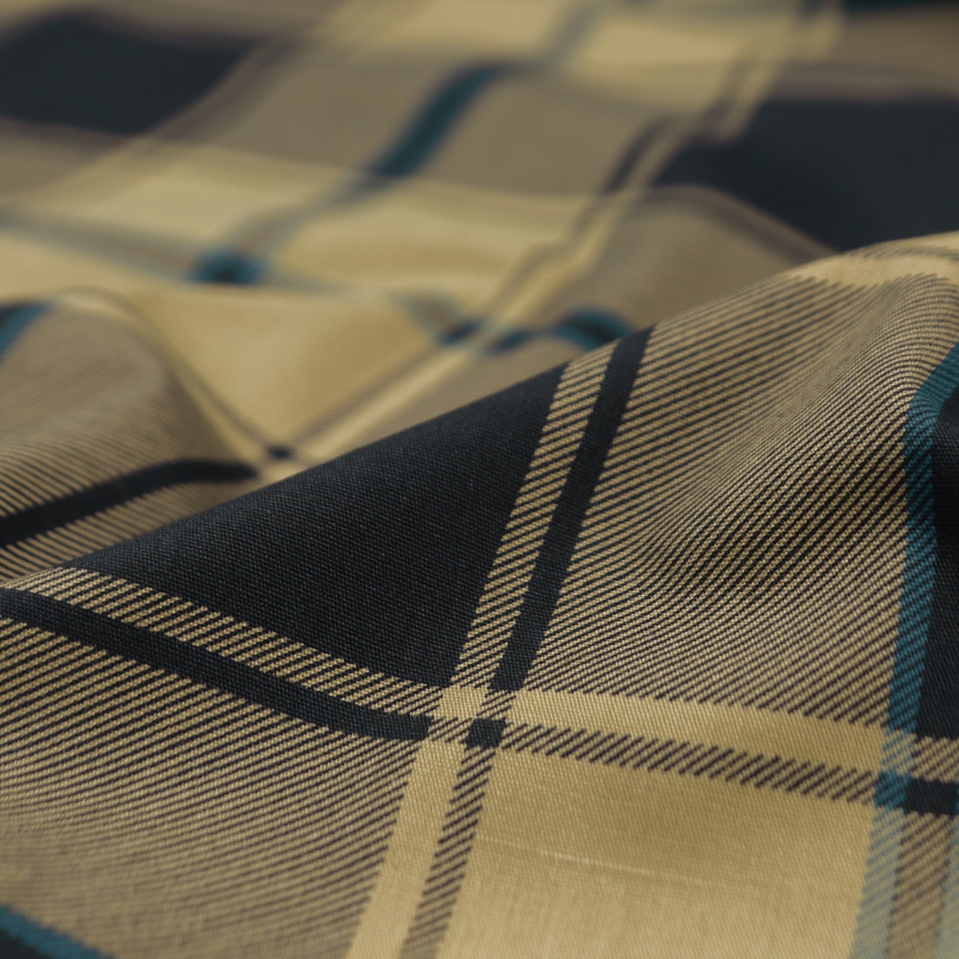 Structured Check Poplin Fabric - Kapaas