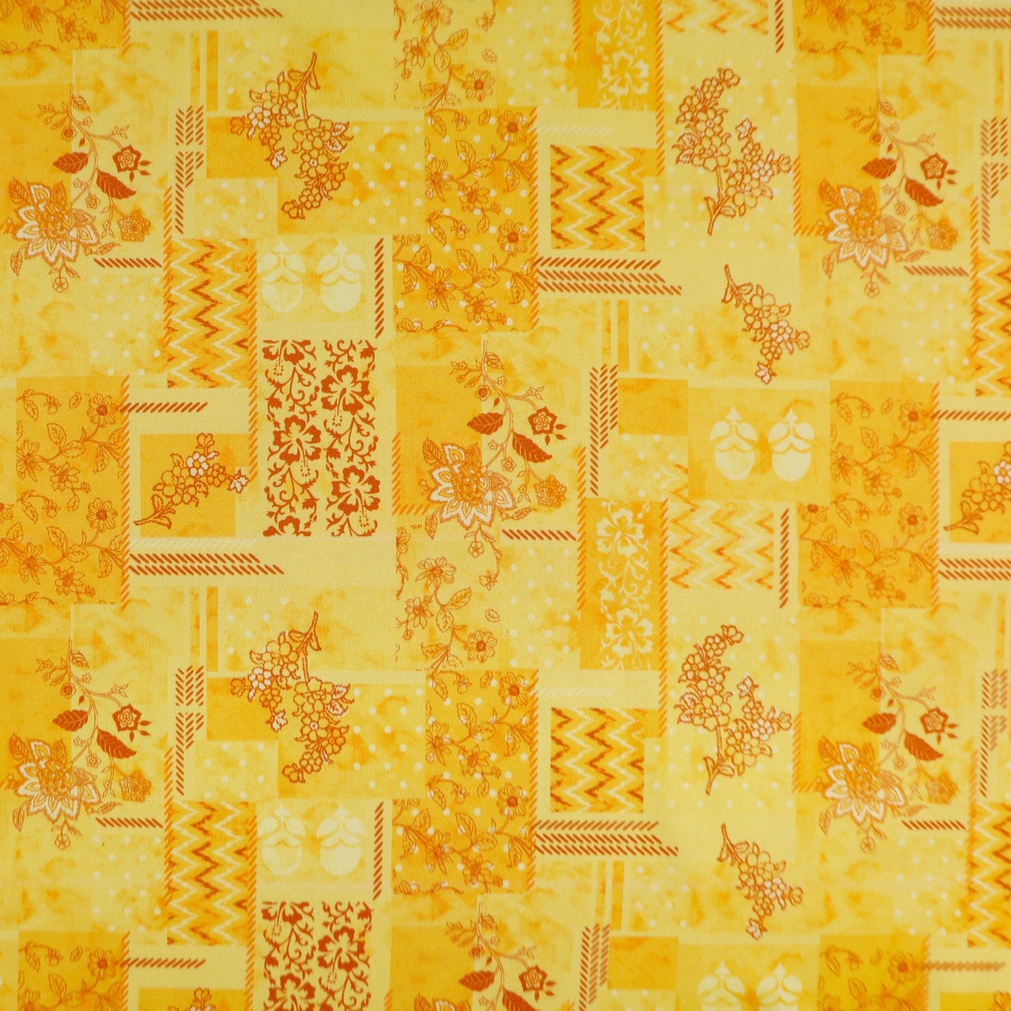 Sunshine Patchwork Satin Fabric - Kapaas