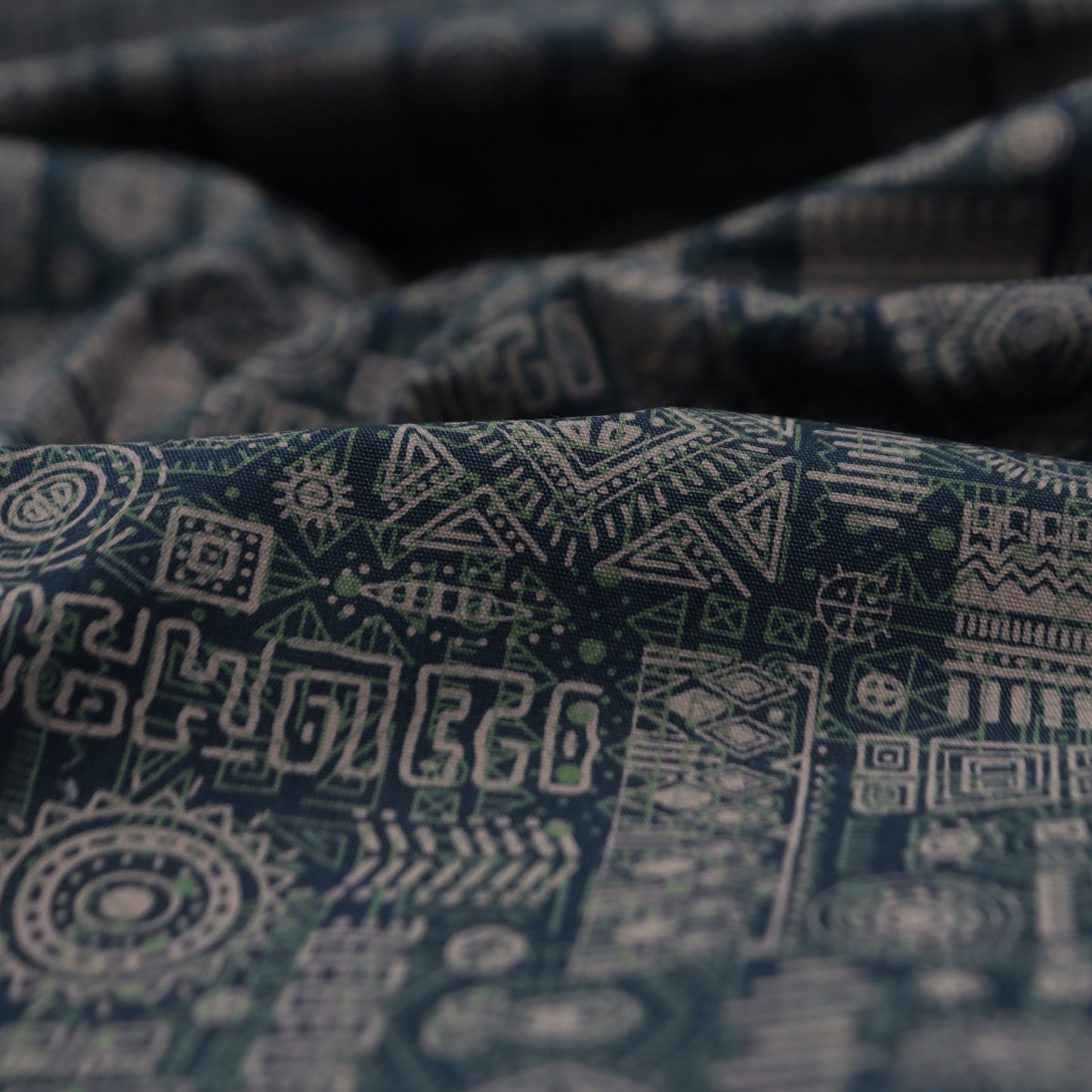 Tribal Glyph Mosaic Poplin Fabric - Kapaas
