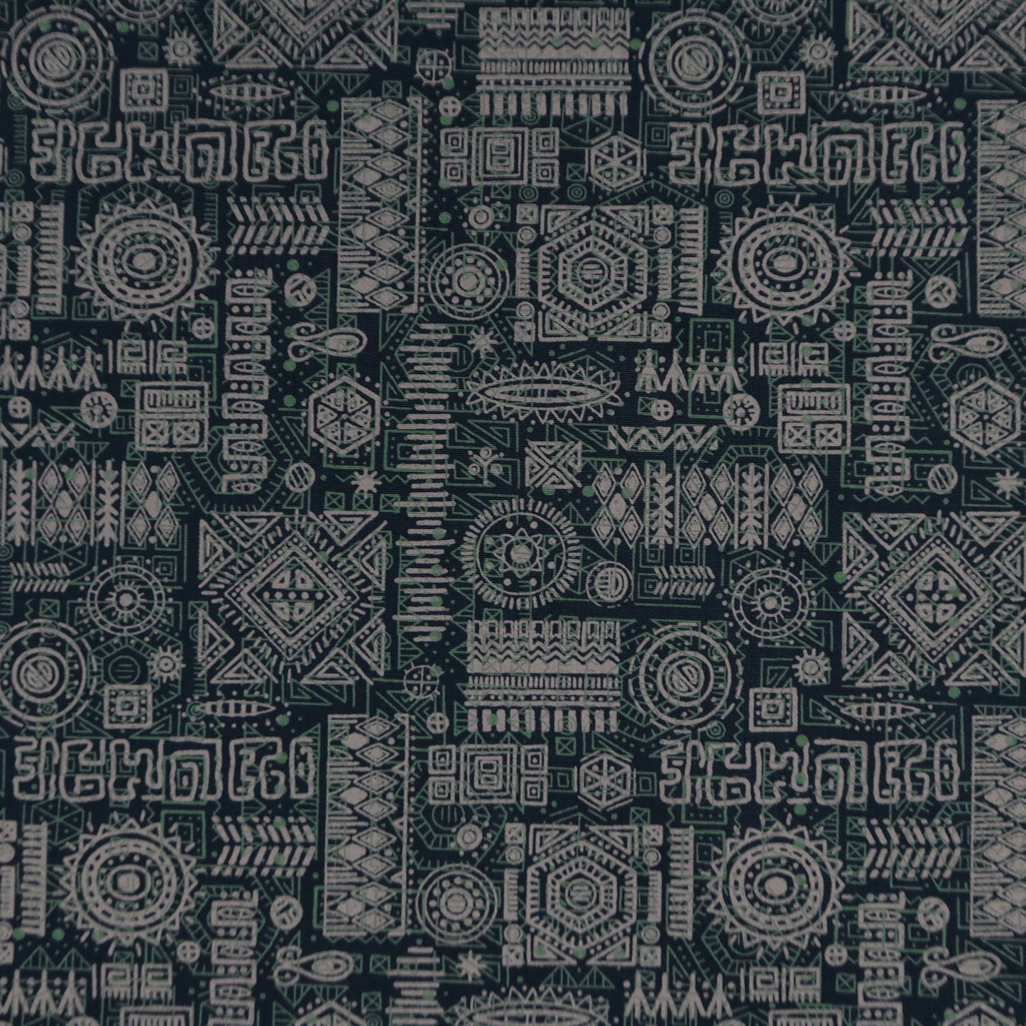 Tribal Glyph Mosaic Poplin Fabric - Kapaas