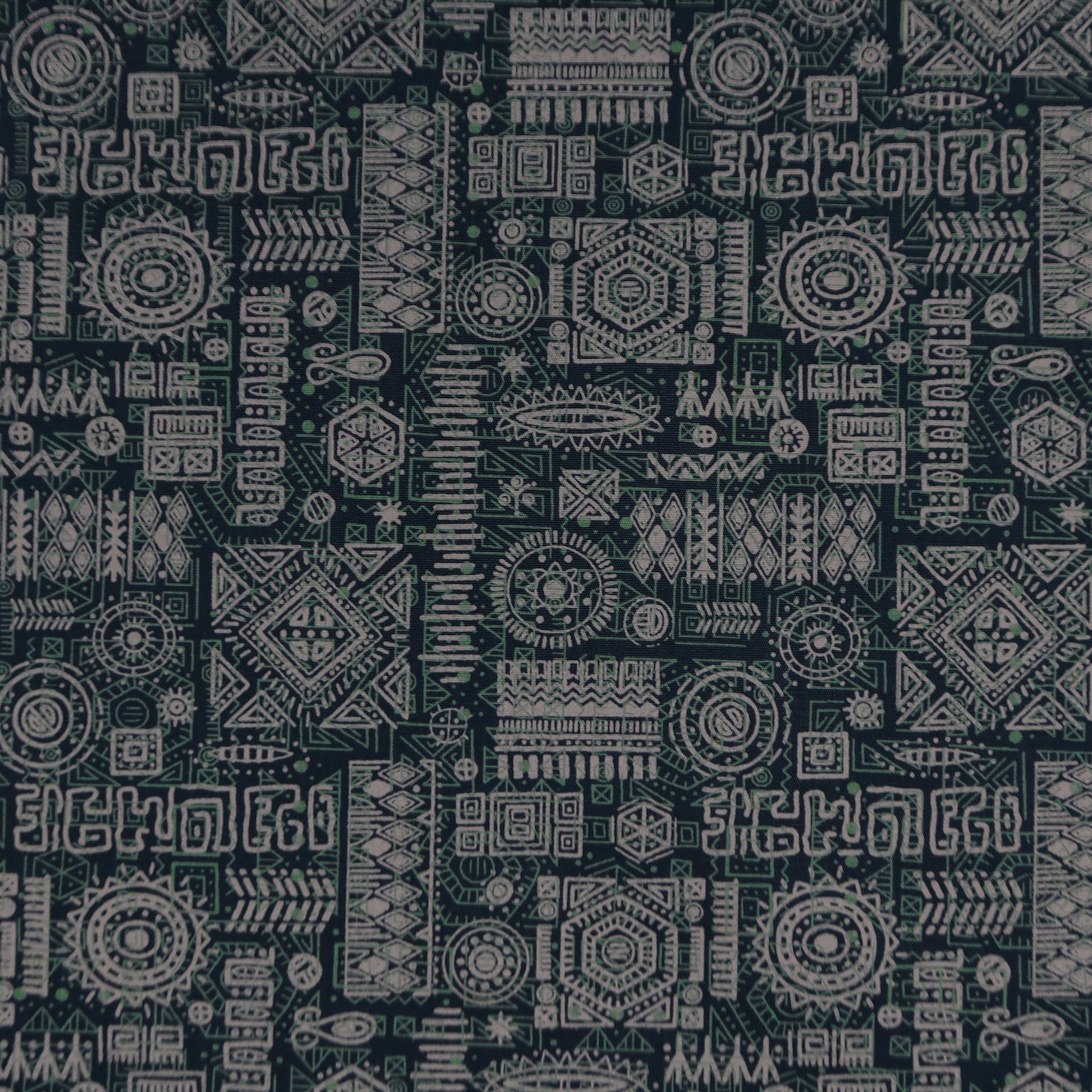 Tribal Glyph Mosaic Poplin Fabric - Kapaas