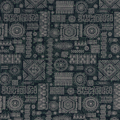 Tribal Glyph Mosaic Poplin Fabric - Kapaas