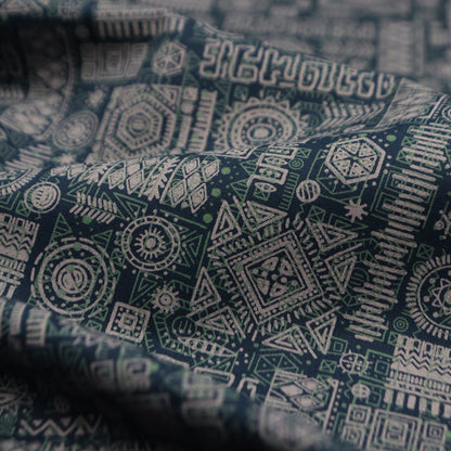 Tribal Glyph Mosaic Poplin Fabric - Kapaas