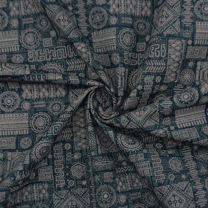 Tribal Glyph Mosaic Poplin Fabric - Kapaas