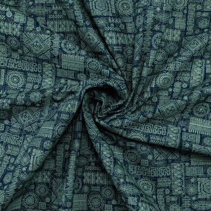 Tribal Glyph Mosaic Poplin Fabric - Kapaas