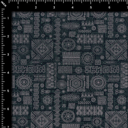 Tribal Glyph Mosaic Poplin Fabric - Kapaas