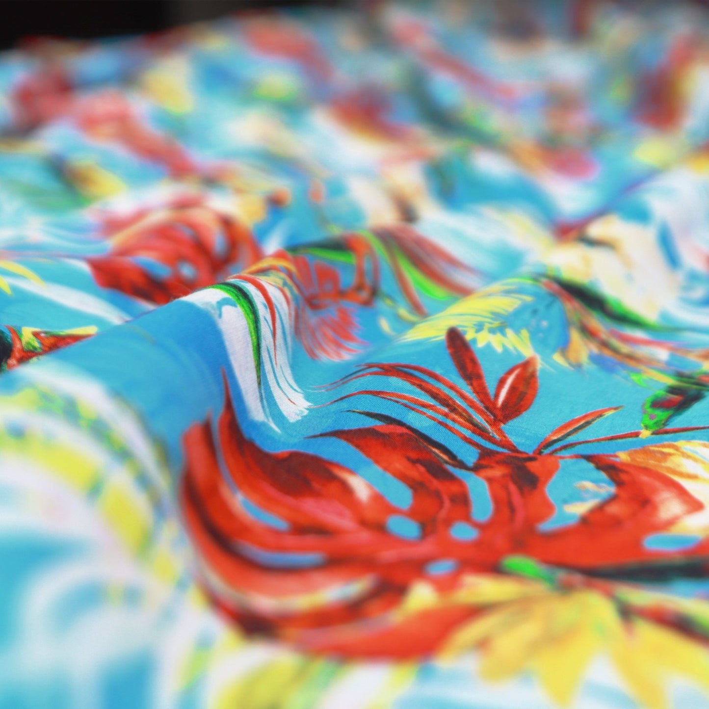 Tropical Bloom Poplin Fabric - Kapaas