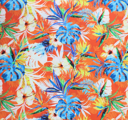 Tropical Bloom Poplin Fabric - Kapaas