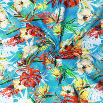 Tropical Bloom Poplin Fabric - Kapaas